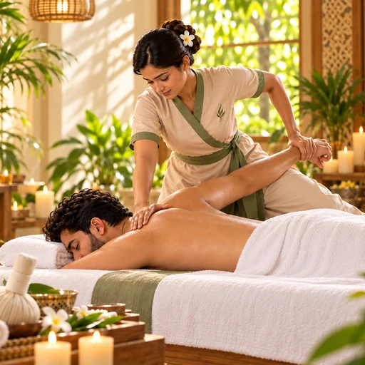 Herbal compresses and natural spa elements prepared for a Thai-inspired massage experience